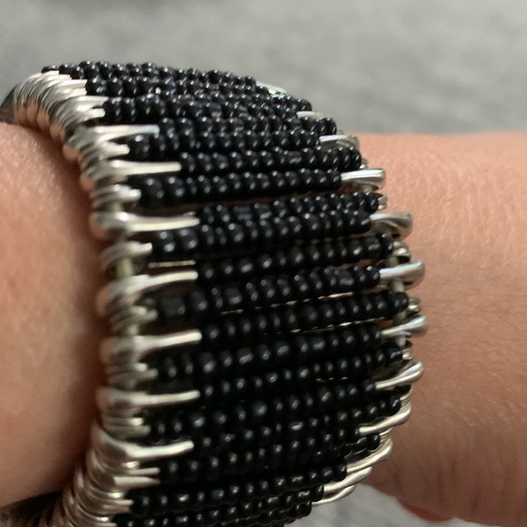 Safety Pin Stretch Watch Black and Silver - Picture 5 of 11